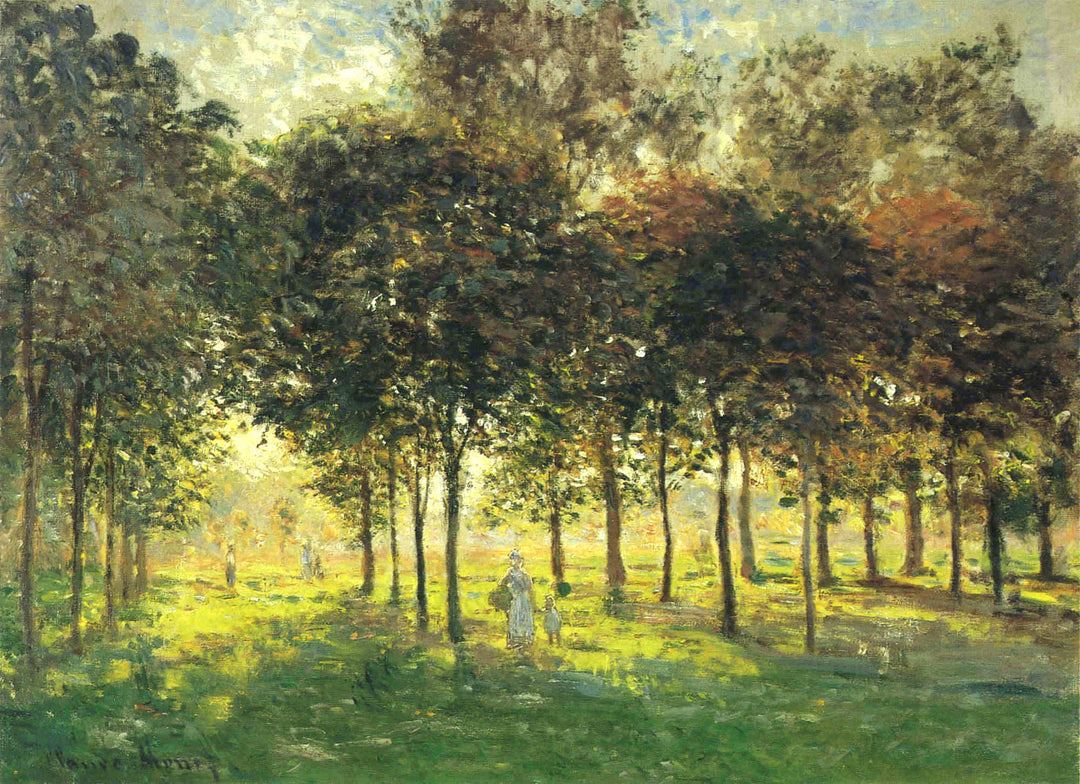 The Promenade at Argenteuil, Soleil Couchant by Claude Monet 