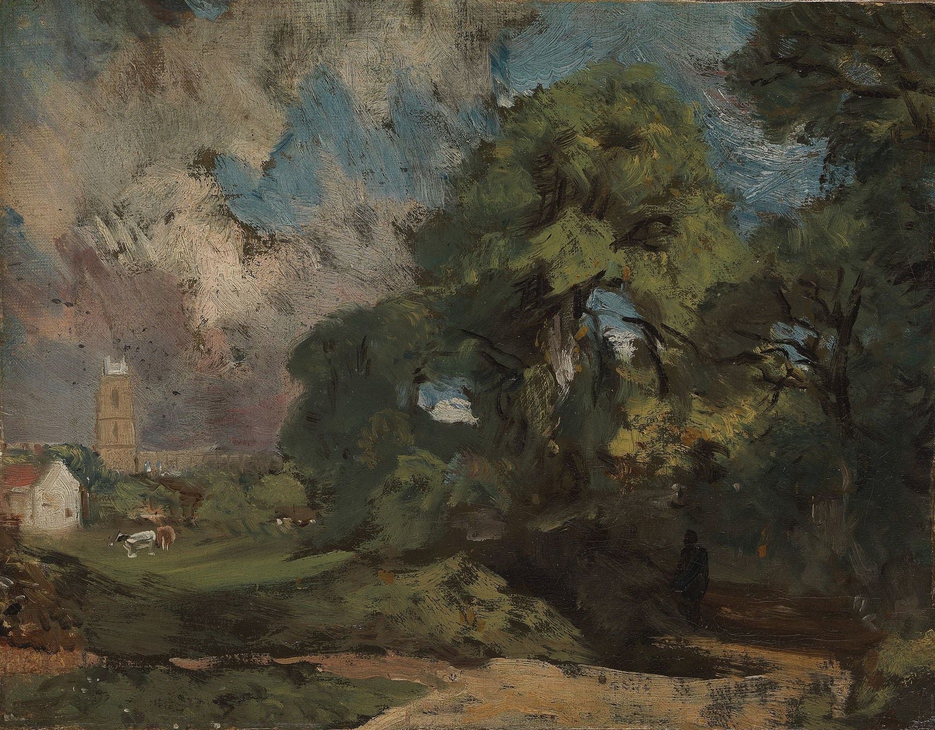 Stoke by Nayland by John Constable Reproduction Painting for Sale - Blue Surf Art