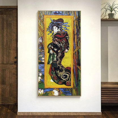 Japonaiserie Oiran by Vincent Van Gogh I Blue Surf Art