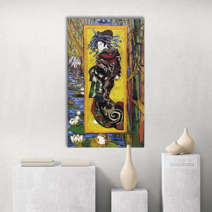 Japonaiserie Oiran by Vincent Van Gogh I Blue Surf Art