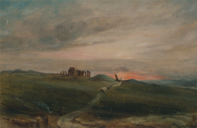Stonehenge at Sunset by John Constable Reproduction Painting for Sale - Blue Surf Art