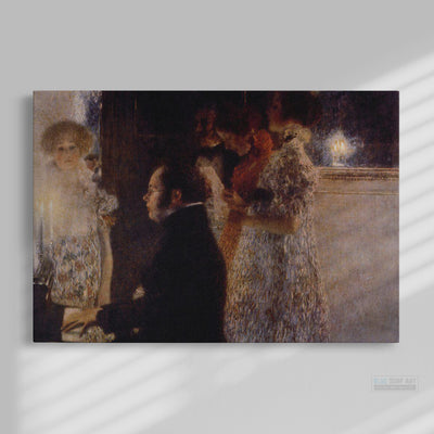 Schubert at the Piano by Gustav Klimt. Reproduction Oil Painting on Canvas. 100% Handmade. High Quality Oil on Canvas. Klimt Artworks