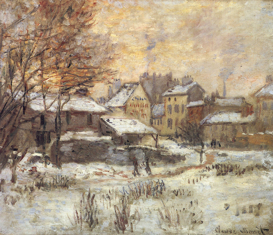 Snow Effect with Setting Sun by Claude Monet. Monet reproduction for sale. Monet artworks