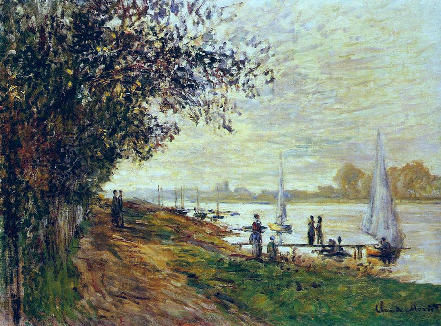 The Riverbank at Petit-Gennevilliers, Sunset by Claude Monet