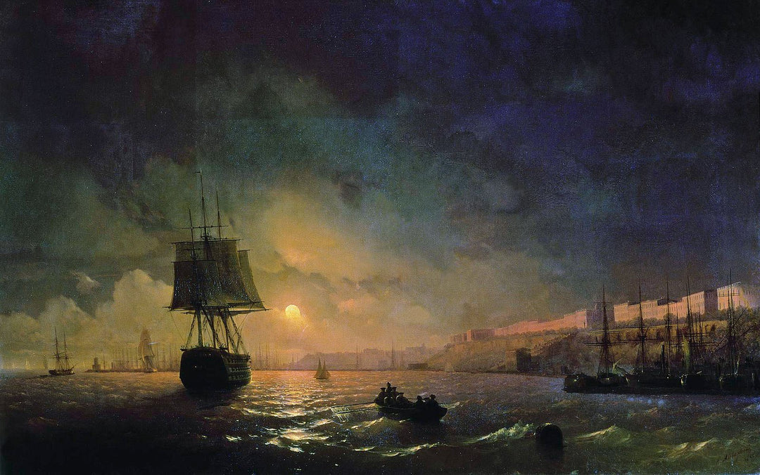 Odessa in Moon light Painting by Ivan Aivazovsky Reproduction