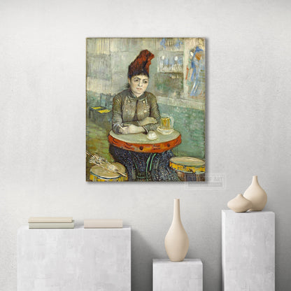Agostina Segatori Sitting in the Café du Tambourin by Van Gogh Reproduction for Sale - Blue Surf Art