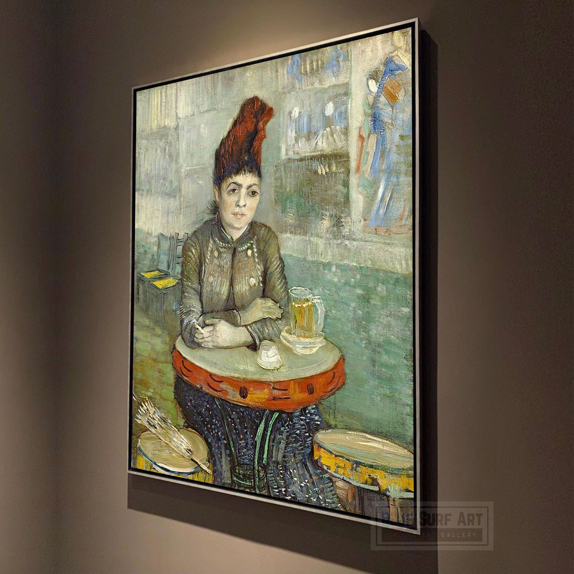Agostina Segatori Sitting in the Café du Tambourin by Van Gogh Reproduction for Sale - Blue Surf Art