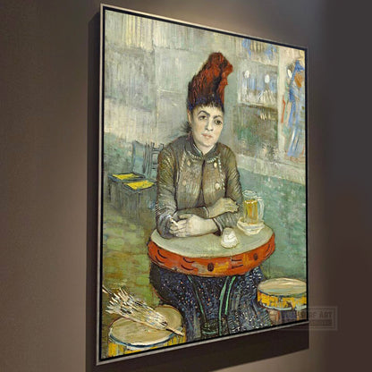 Agostina Segatori Sitting in the Café du Tambourin by Van Gogh Reproduction for Sale - Blue Surf Art