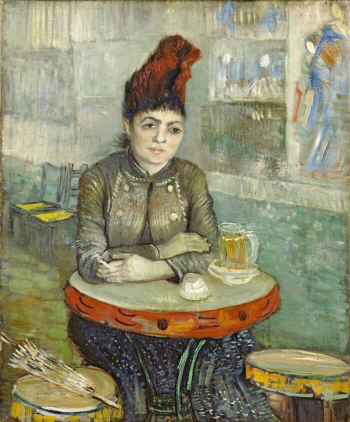 Agostina Segatori Sitting in the Café du Tambourin by Van Gogh Reproduction for Sale - Blue Surf Art