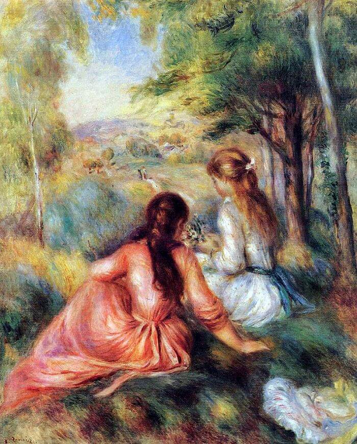 In the Meadow by Pierre-Auguste Renoir Reproduction for Sale by Blue Surf Art