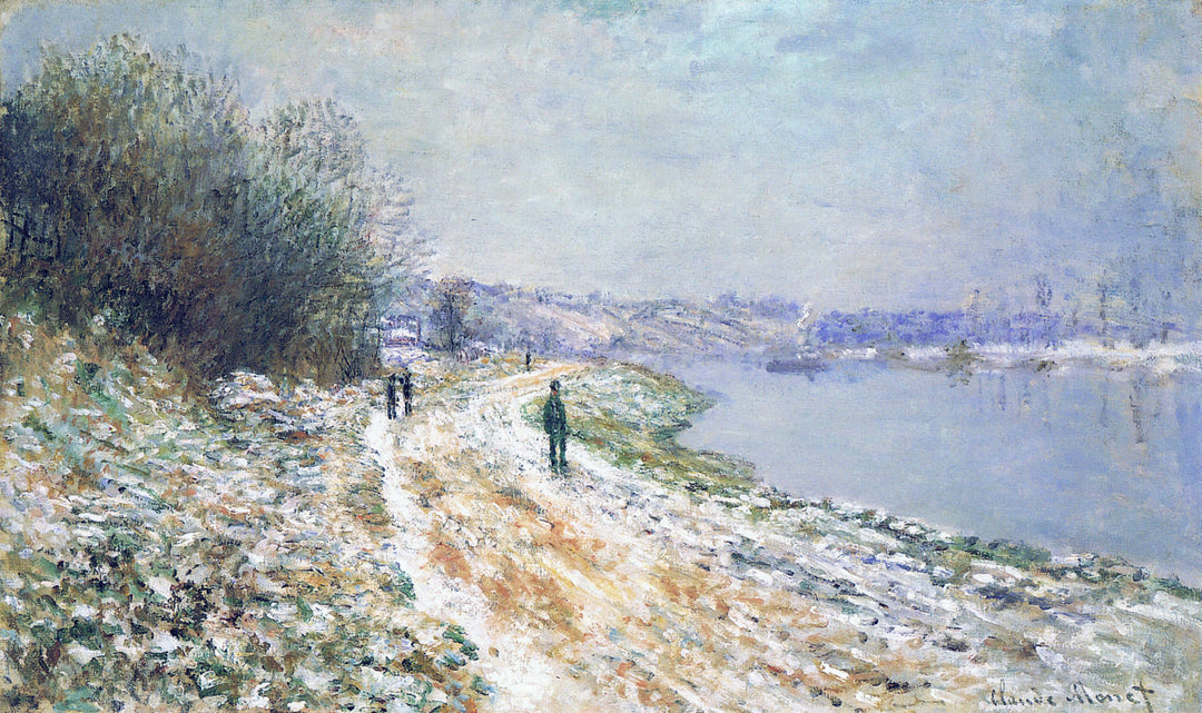 The Tow Path at Argenteuil, Winter by Claude Monet. Monet artworks, Monet reproduction painting for sale