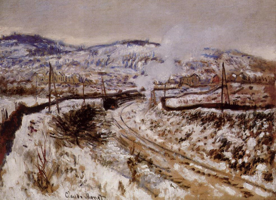 Train in the Snow at Argenteuil by Claude Monet 