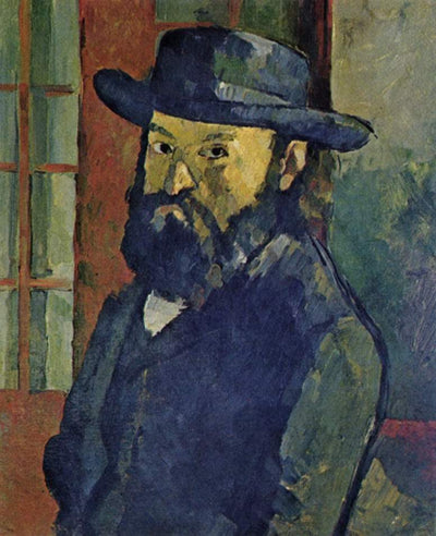 Self-Portrait with Black Felt Hat by Paul Cézanne Reproduction for Sale - Blue Surf Art