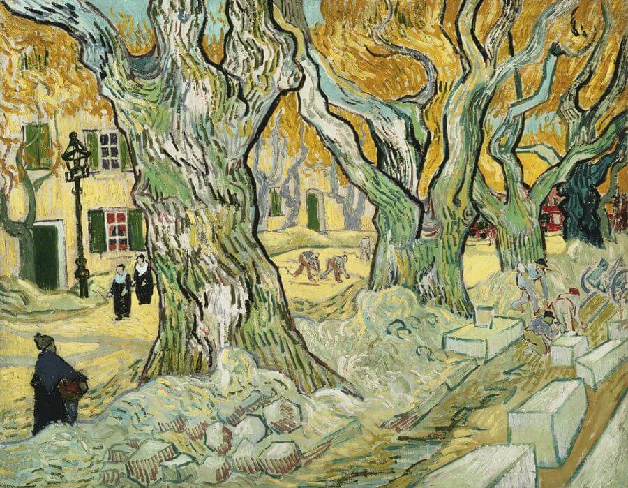 The Road Menders, 1889 by Van Gogh Reproduction for Sale - Blue Surf Art