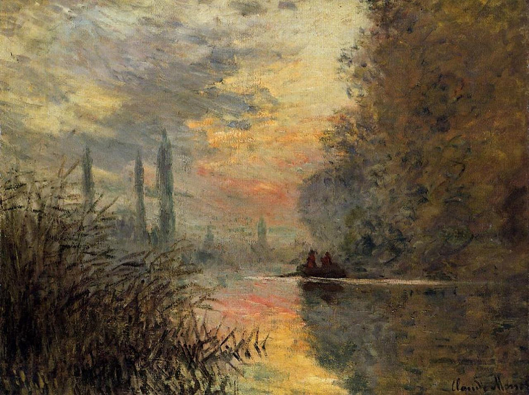 Evening at Argenteuil by Claude Monet. Monet canvas art, monet oil painting on canvas, monet reproduction painting on canvas
