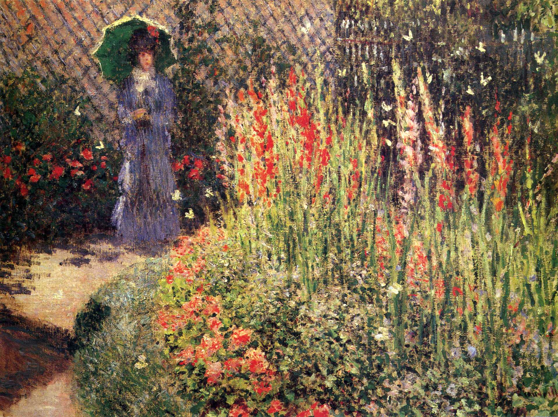 Gladioli by Claude Monet. Monet artworks, monet oil painting on canvas, monet reproduction painting for sale