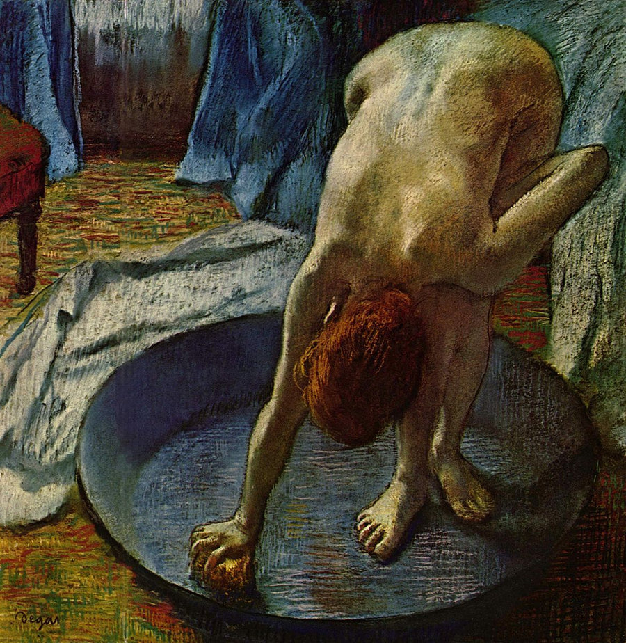 Woman in a Tub Painting by Edgar Degas Reproduction by Blue Surf Art .com