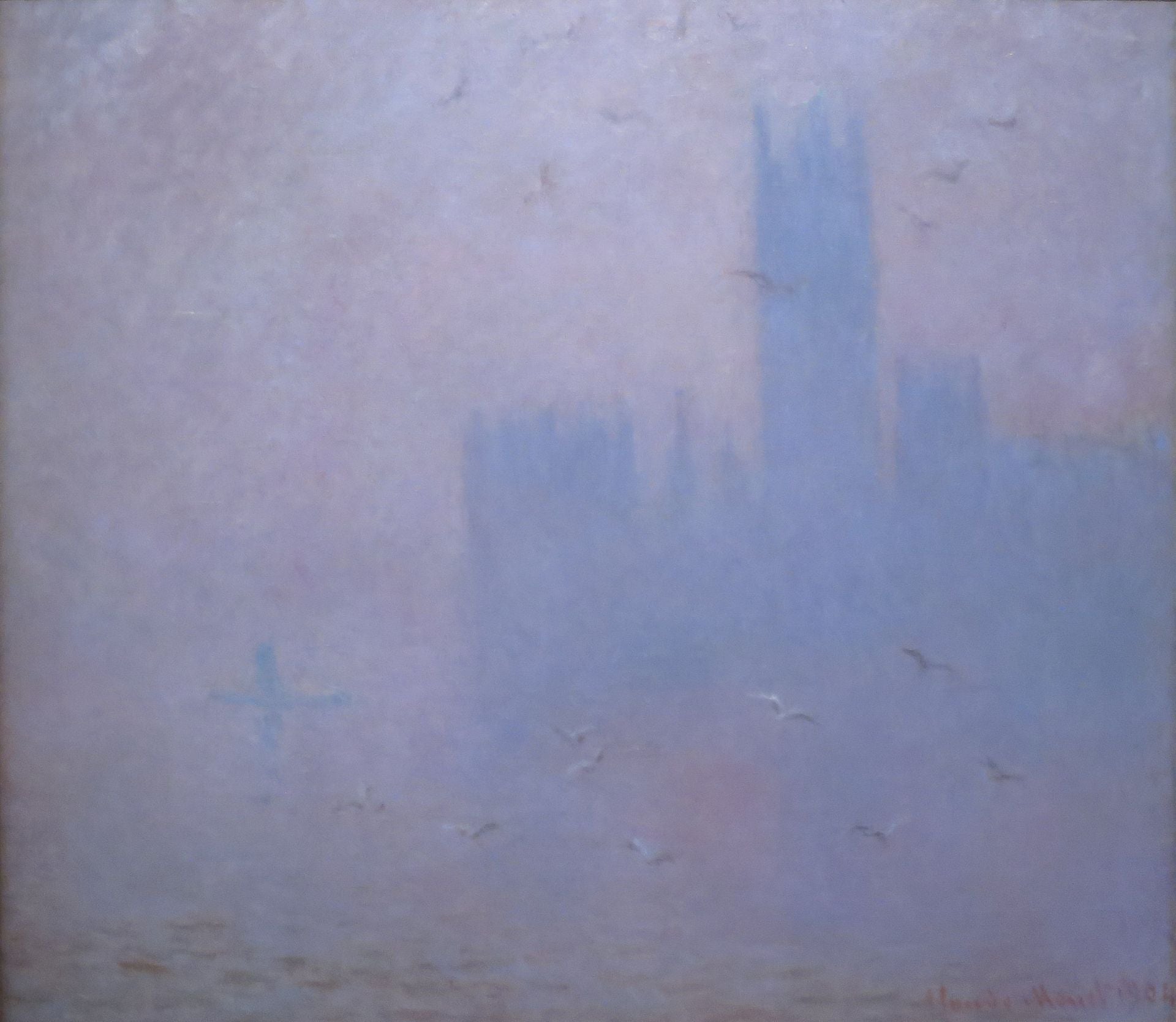 Seagulls, the River Thames and the Houses of Parliament, 1904