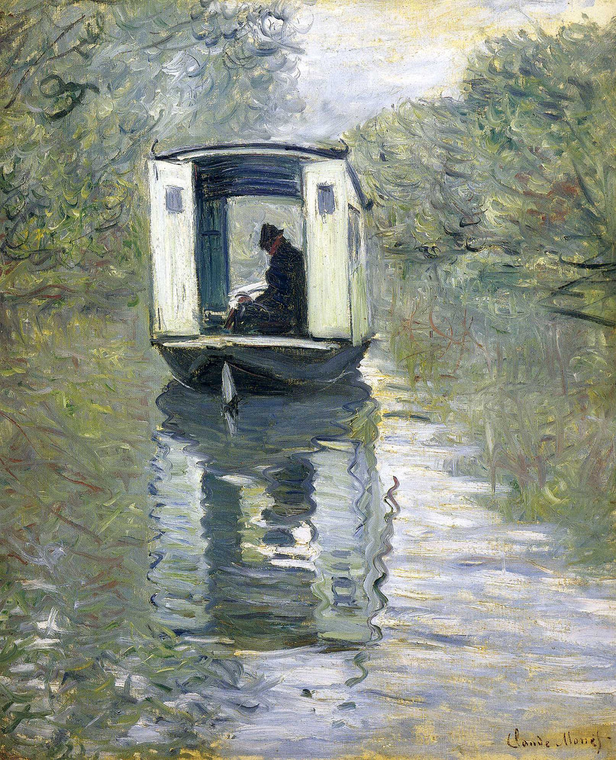 The Boat Studio by Claude Monet. monet artworks, monet canvas art painting, monet reproduction for sale