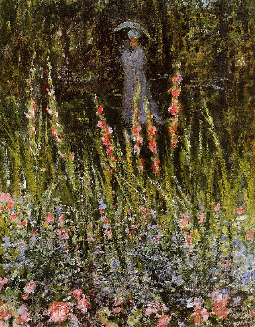 The Garden Gate at Vetheuil by Claude Monet. monet artworks, monet canvas art painting. monet reproduction for sale