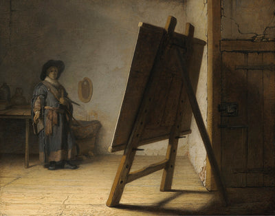 The Artist in his Studio Painting by Rembrandt Reproduction for Sale by Blue Surf Art