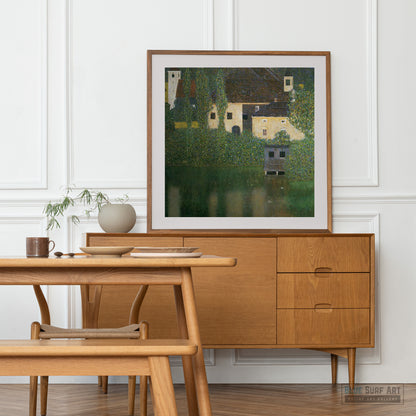 Water Castle by Gustav Klimt. Klimt artwork, Klimt reproduction, Klimt famous artwork, Klimt wall art, Klimt canvas art, Klimt oil painting, Klimt paintings, Klimt art decor. -3