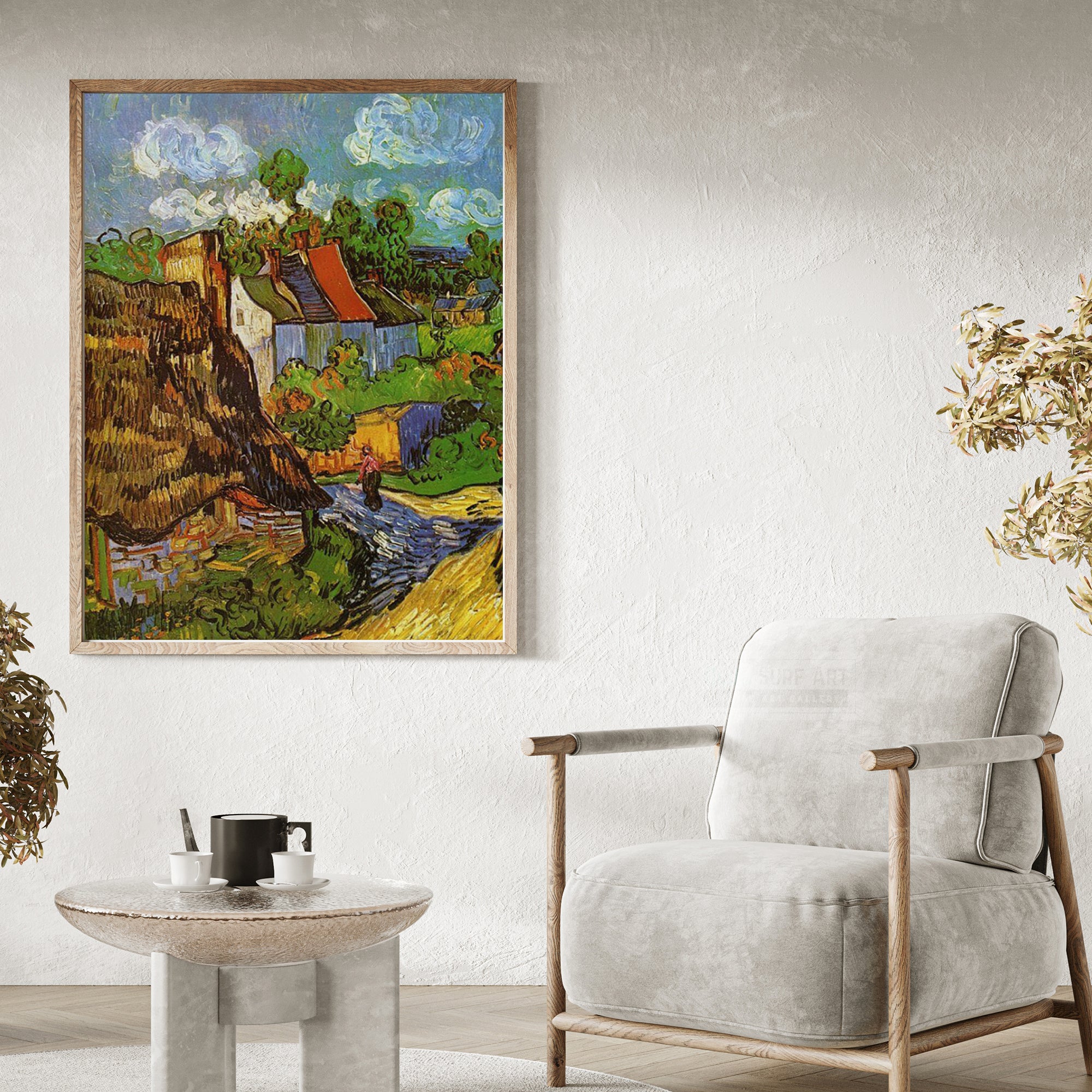Houses in Auvers, 1890 by Van Gogh Reproduction for Sale - Blue Surf Art