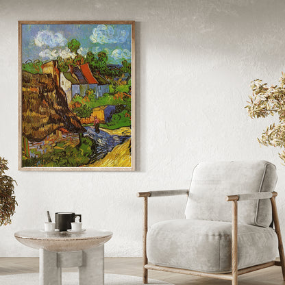 Houses in Auvers, 1890 by Van Gogh Reproduction for Sale - Blue Surf Art