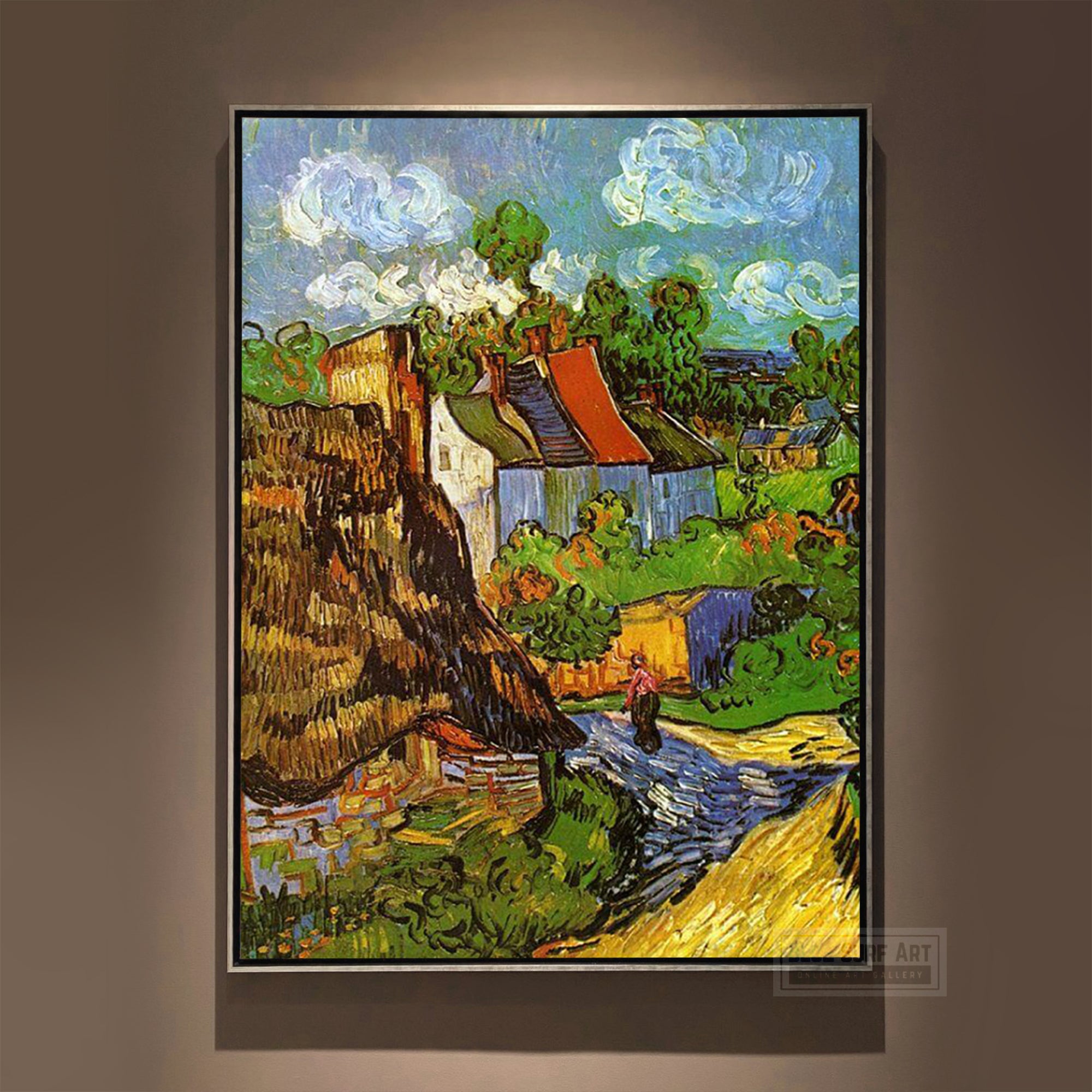 Houses in Auvers, 1890 by Van Gogh Reproduction for Sale - Blue Surf Art