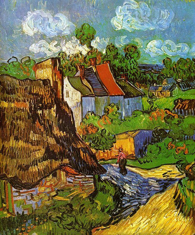 Houses in Auvers, 1890 by Van Gogh Reproduction for Sale - Blue Surf Art