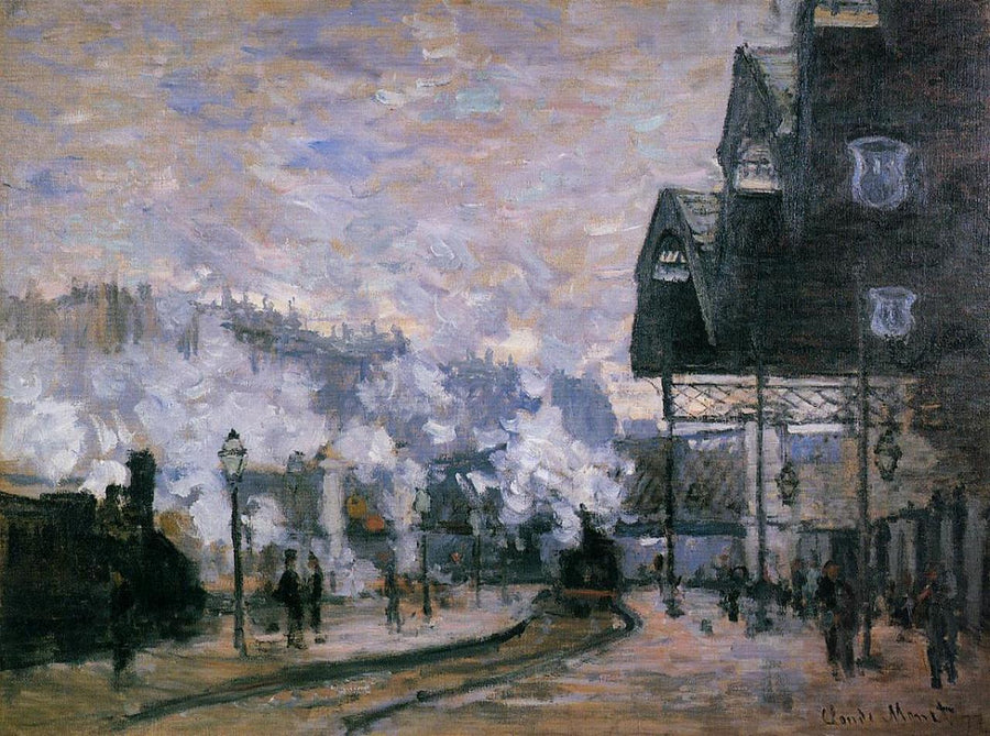 Saint-Lazare Station, the Western Region Goods Sheds by Claude Monet. monet canvas, monet wall art, monet reproduction for sale.