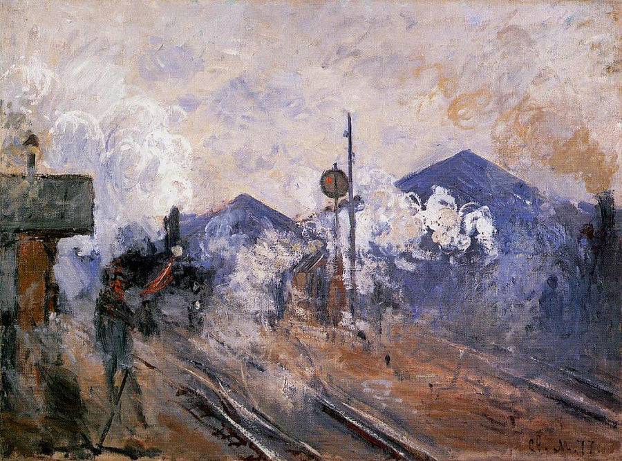 Saint-Lazare Station, Track Coming out by Claude Monet. Monet canvas art, Monet wall art, Monet reproduction for sale