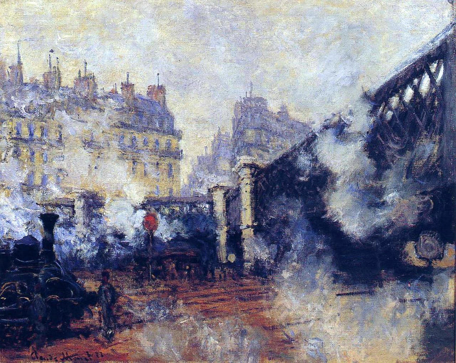 The Pont de Europe, Gare Saint-Lazare by Claude Monet. monet canvas art, monet wall art, monet reproduction for sale