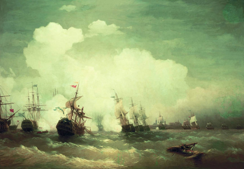The Battle of Revel Painting by Ivan Aivazovsky Reproduction by Blue Surf Art
