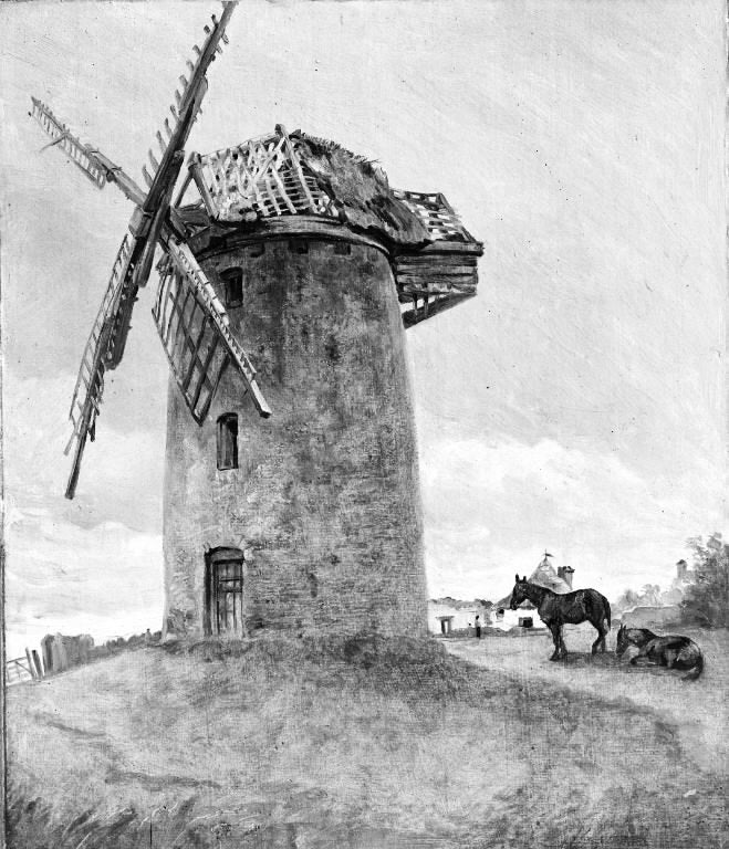Study of a Windmill by John Constable Reproduction Painting for Sale - Blue Surf Art