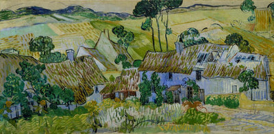 Farms near Auvers, 1890 by Van Gogh Reproduction for Sale - Blue Surf Art