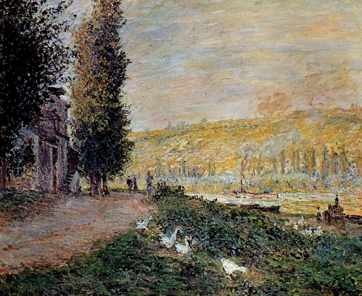 The Arm of the Seine by Claude Monet. Monet canvas art, Monet wall art, Monet reproduction for sale. Blue Surf Art