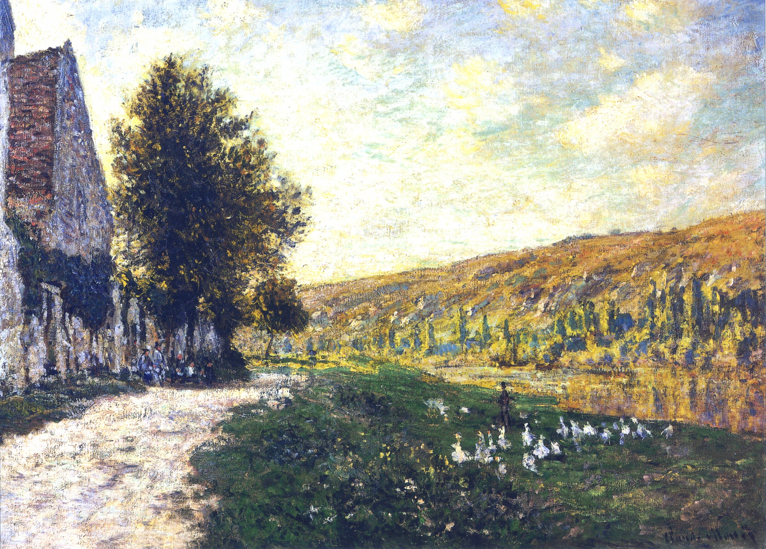 The Banks of the Seine, Lavacourt by Claude Monet. Monet canvas art, Monet wall art, Monet artworks, Monet reproduction for sale. Blue Surf Art