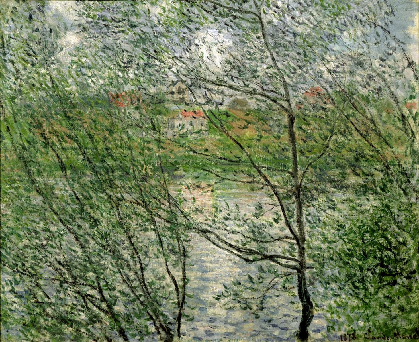 The Isle Grande-Jatte on the Siene by Claude Monet. monet canvas art, monet wall art, monet reproduction for sale. Blue Surf Art