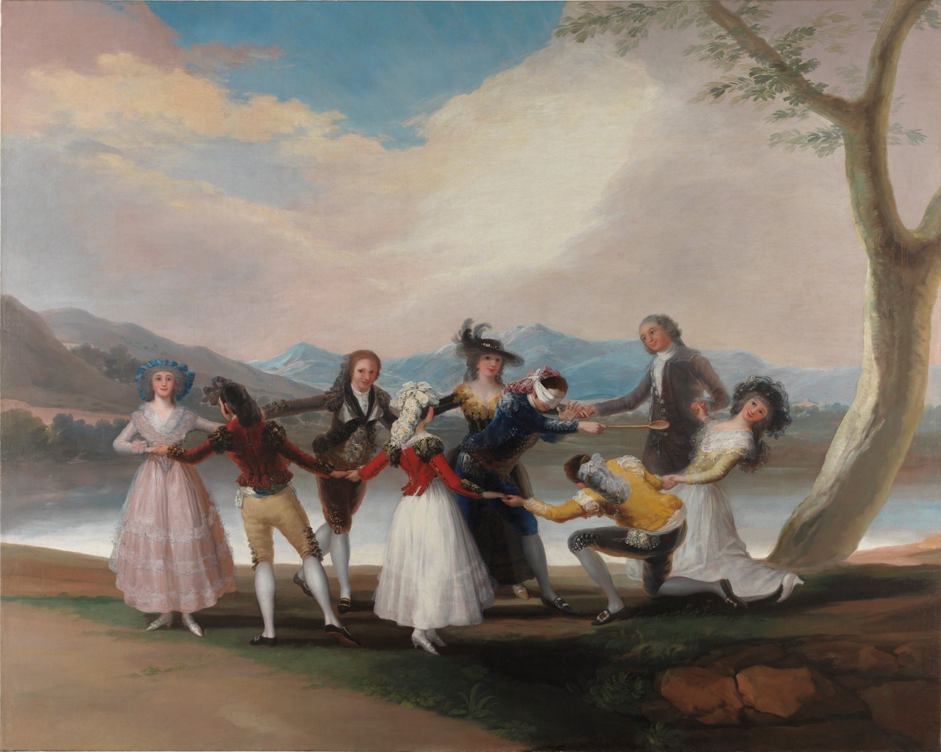 Blind Man's Bluf by Francisco Goya, Reproduction Painting for Sale 