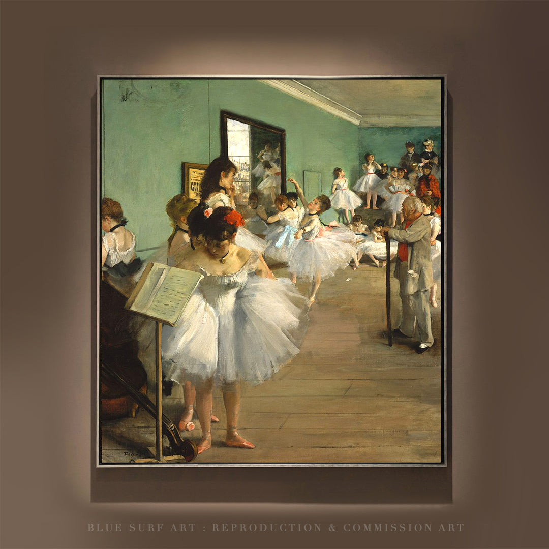 The Dance Class Painting by Edgar Degas Reproduction Oil on Canvas by blue surf art .com