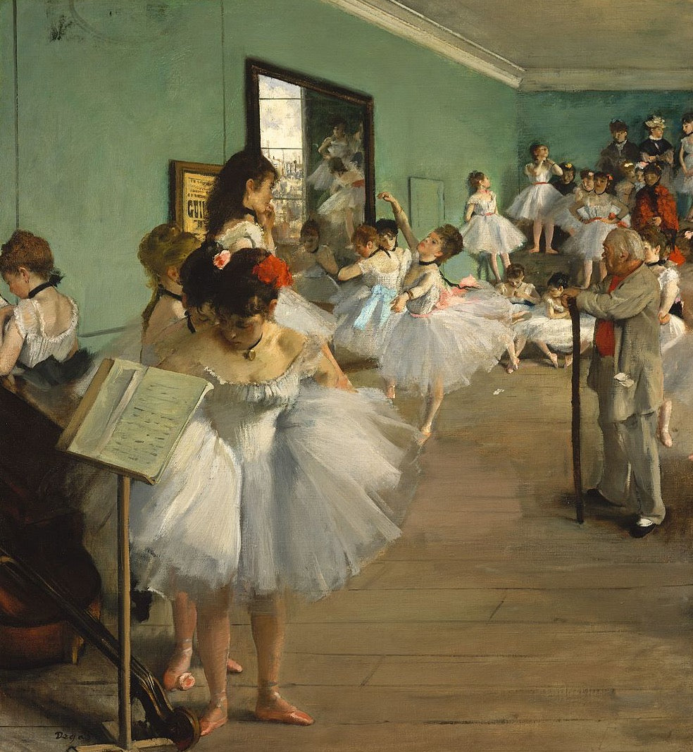 The Dance Class Painting by Edgar Degas Reproduction Oil on Canvas by blue surf art .com