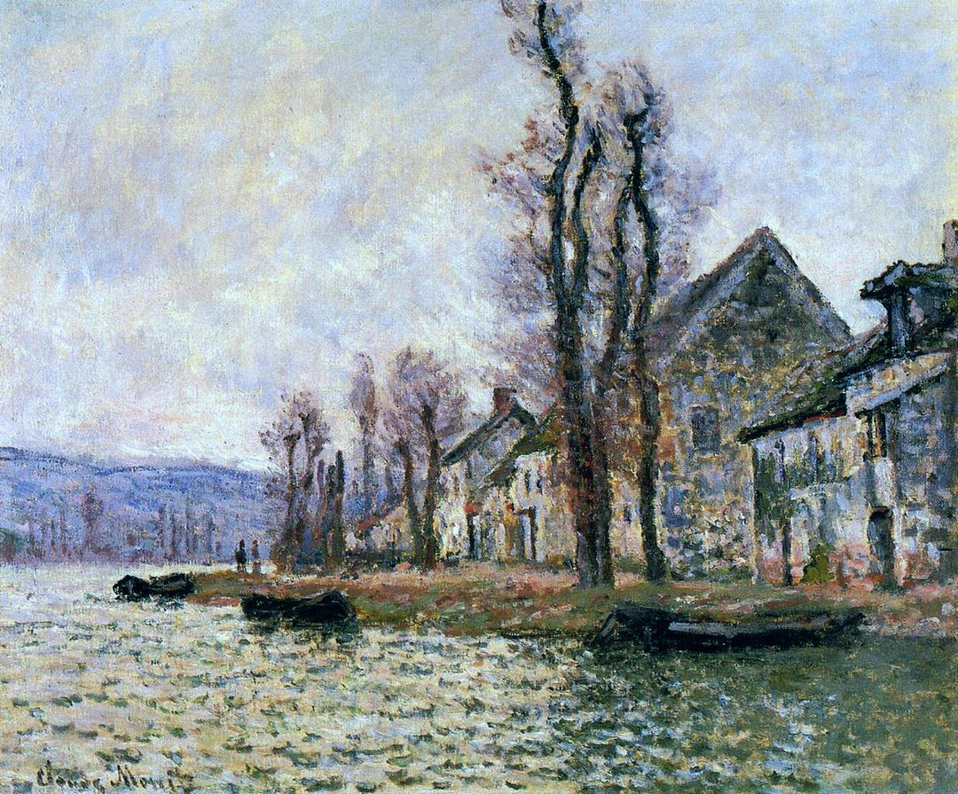 The Bend of the Seine at Lavacourt, Winter by Claude Monet. Blue Surf Art