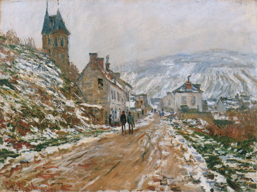 The Road in Vetheuil in Winter by Claude Monet. Blue Surf Art