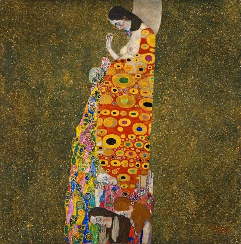 Hope II by Gustav Klimt. Gustav Klimt artwork, Klimt famous art, Klimt paintings, Klimt wall art, Klimt canvas art, Klimt popular art, Klimt art decor, Klimt reproduction, Klimt oil paintings, Klimt Oil paints, Klimt home decor