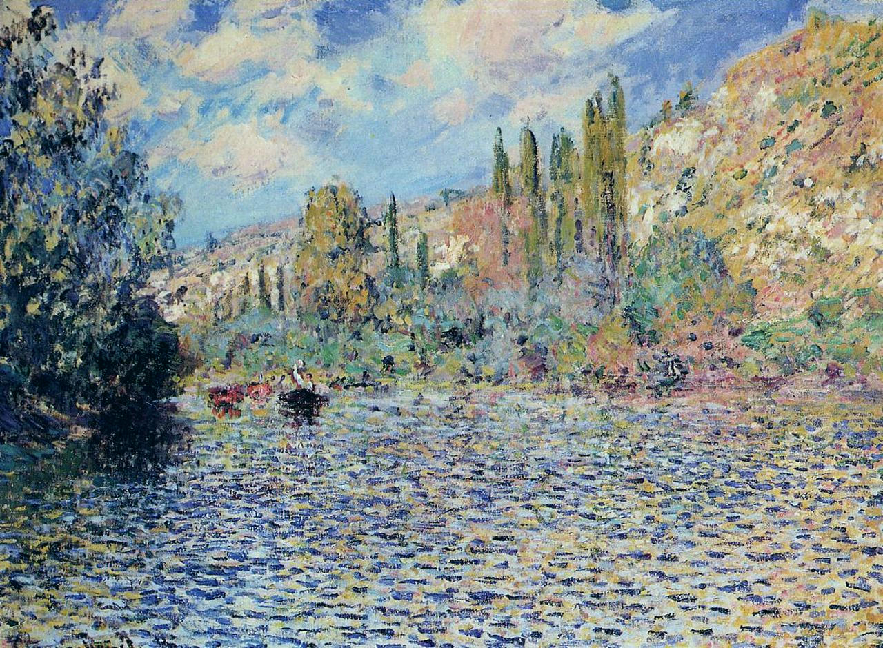 The Seine at Vetheuil by Claude Monet. Blue Surf Art