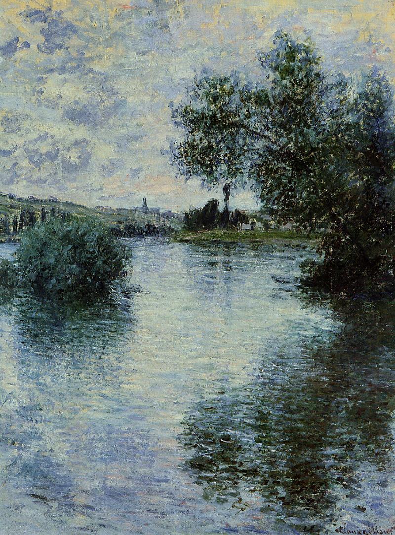 The Seine at Vetheuil by Claude Monet. Blue Surf Art