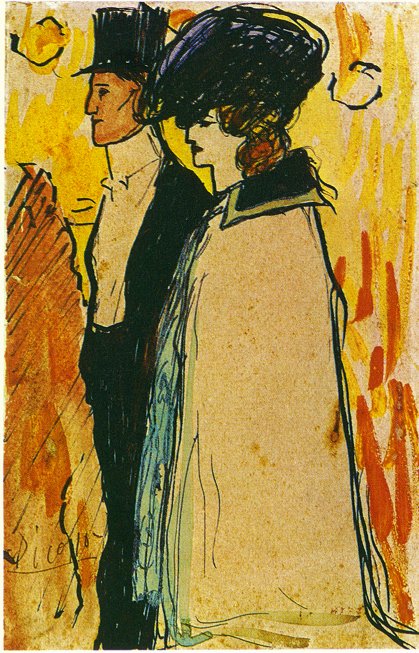 Couple walking by Pablo Picasso. Picasso artworks, Picasso wall art, Picasso canvas art, Picasso reproduction for sale, Picasso oil painting on canvas, Blue Surf Art