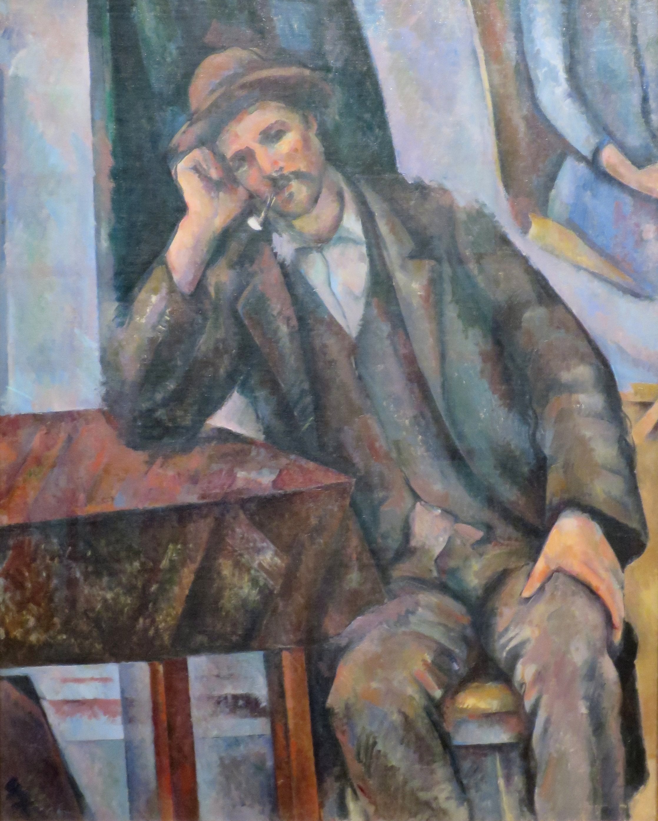 Man Smoking a Pipe by Paul Cézanne Reproduction for Sale - Blue Surf Art