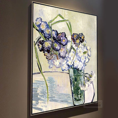 Still Life, Vase of Carnations, 1890 by Van Gogh Reproduction for Sale - Blue Surf Art